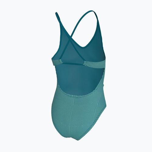 Costume da bagno intero per bambini Nike Ocean Bound Ripple Texture Lace Up blached turquoise