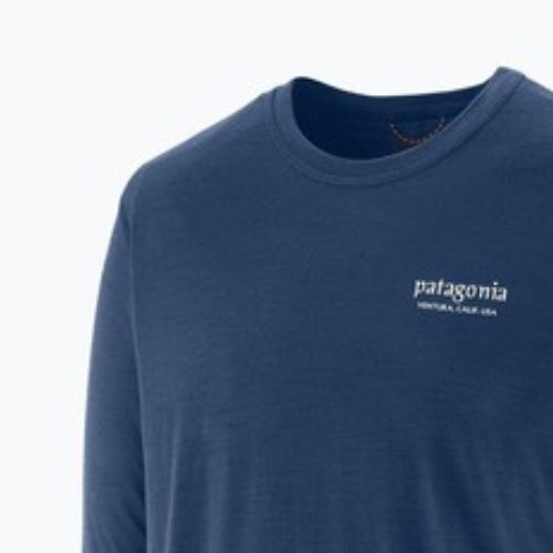 Maglia a maniche lunghe da uomo Patagonia Cap Cool Merino Blend Graphic heritage header/clement blue