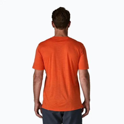 Maglietta da uomo Patagonia Cap Cool Merino Blend Graphic Shirt heritage header/coal orange