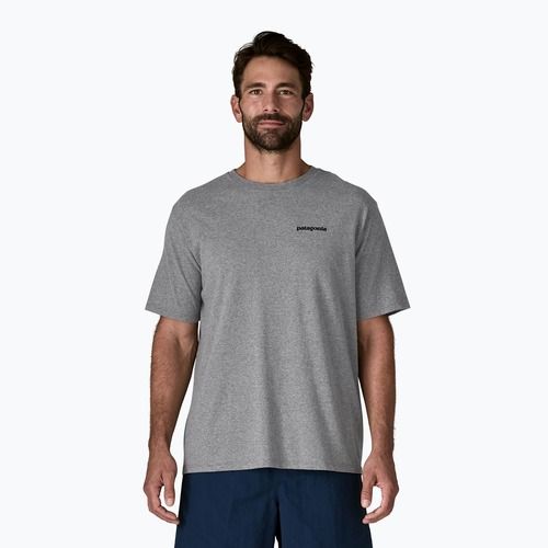 Maglietta da uomo Patagonia P-6 Logo Responsibili-Tee gravel heather