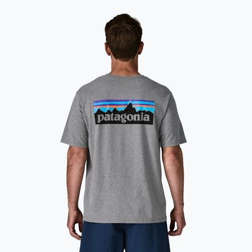 Maglietta da uomo Patagonia P-6 Logo Responsibili-Tee gravel heather