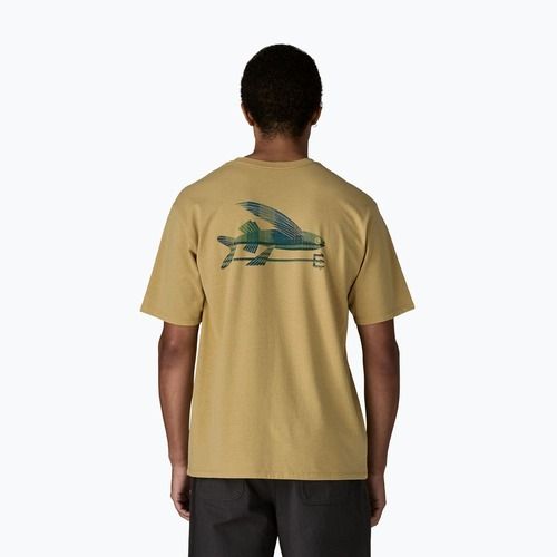 Maglietta da uomo Patagonia Flying Fish Responsibili Tee limestone yellow/heritage fitz