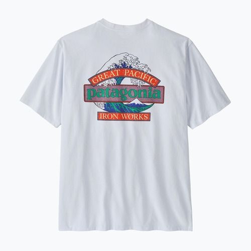 Maglietta trekking da uomo Patagonia Great Waves Responsibili Tee white