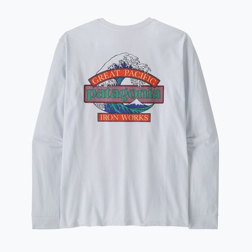 Maglia a maniche lunghe da trekking da uomo Patagonia Great Waves Responsibili Tee white