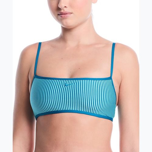 Parte superiore del costume da bagno Nike Ripple Texture Bralette Classic Bikini bleached turquoise