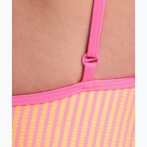 Costume da bagno intero da donna Nike Ocean Bound Ripple Texture Square Neck pink glow
