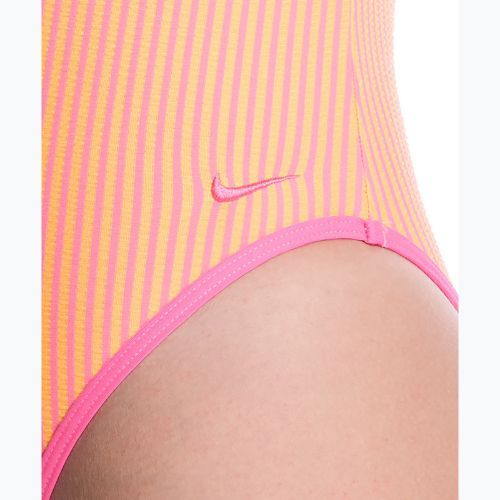 Costume da bagno intero da donna Nike Ocean Bound Ripple Texture Square Neck pink glow