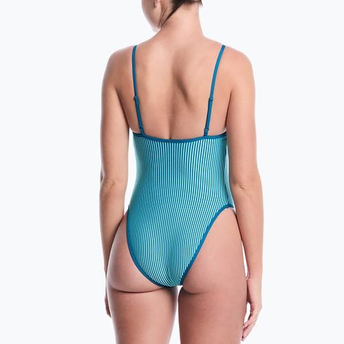 Costume da bagno intero da donna Nike Ocean Bound Ripple Texture Square Neck bleached turquoise