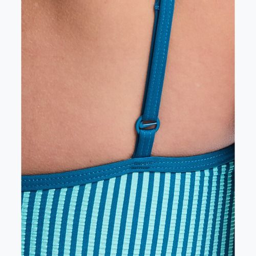 Costume da bagno intero da donna Nike Ocean Bound Ripple Texture Square Neck bleached turquoise