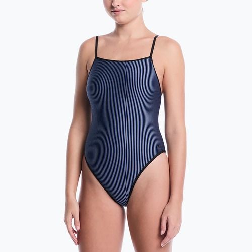 Costume da bagno intero da donna Nike Ocean Bound Ripple Texture Square Neck slate