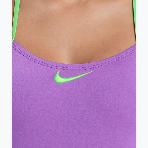 Costume da bagno intero da donna Nike Hydrastrong Logo Graphic T-Back bright violet