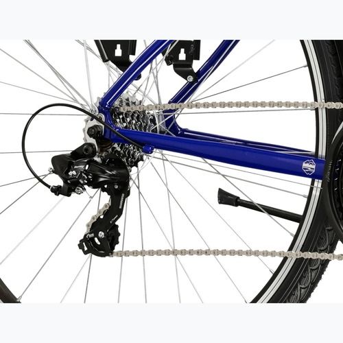Bicicletta trekking da uomo KROSS Trans 1.0 navy blue/silver/gloss