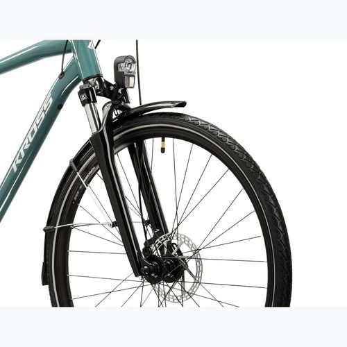 Bicicletta trekking da uomo KROSS Trans 3.0 green/silver/gloss