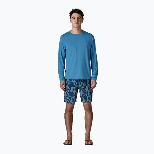 Maglia a maniche lunghe da uomo Patagonia Capilene Cool Daily - Boardshort Logo shore blue/light shore blue x-dye