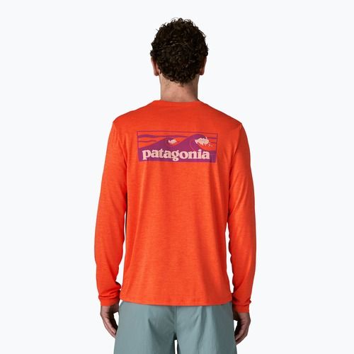 Maglia a maniche lunghe da uomo Patagonia Capilene Cool Daily - Boardshort Logo orange peel/light orange peel x-dye