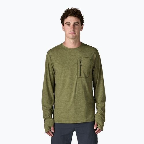 Maglia a maniche lunghe da uomo Patagonia Capilene Cool Sun caper green/buckhorn green x-dye