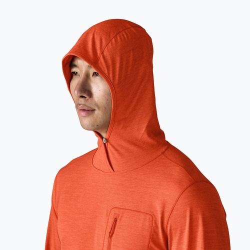 Felpa da uomo Patagonia Capilene Cool Sun Hoody coal orange/light coal orange x-dye