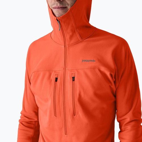 Felpa da uomo Patagonia R1 Ultralight Hoody coal orange