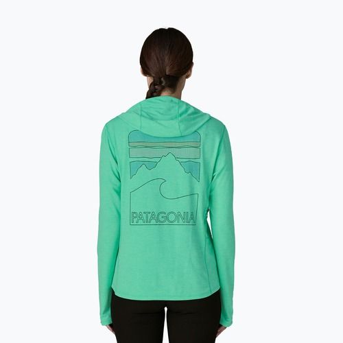 Felpa da donna Patagonia Capilene Cool Sun Hoody aqua stone/early teal x-dye