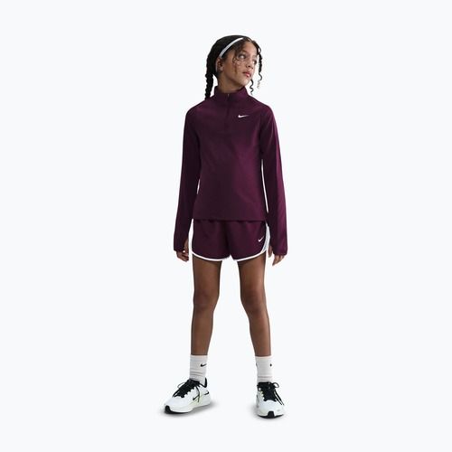 Maglia a maniche lunghe da allenamento per bambini Nike Dri-Fit 1/4 Zip bordeaux/white