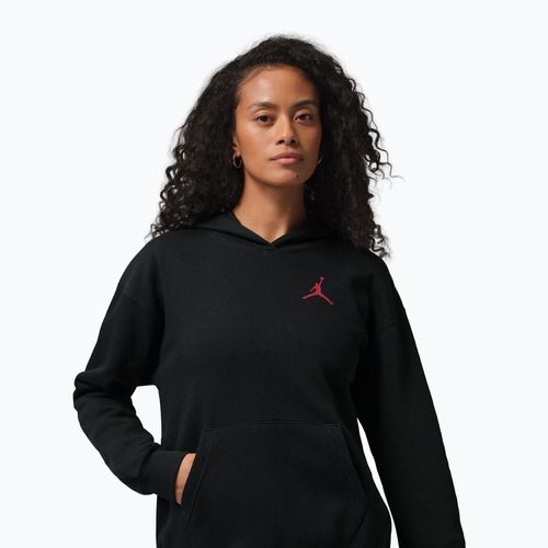 Felpa donna Jordan Fleece Hoodie black/gym red