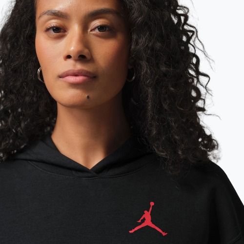 Felpa da donna Nike Jordan Fleece Hoodie black/gym red