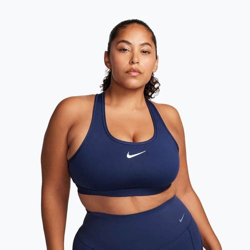 Reggiseno sportivo Nike Swoosh Medium Support midnight navy/white