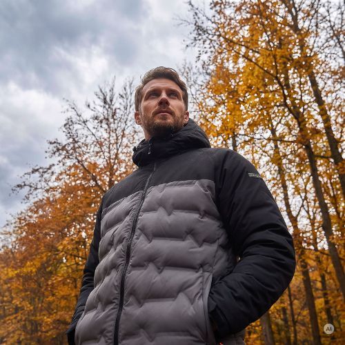Giacca imbottita da uomo KADVA GlacierShell grigia