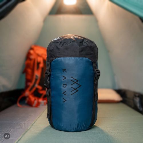 Sacco a pelo KADVA Mafana 200 in piuma blu
