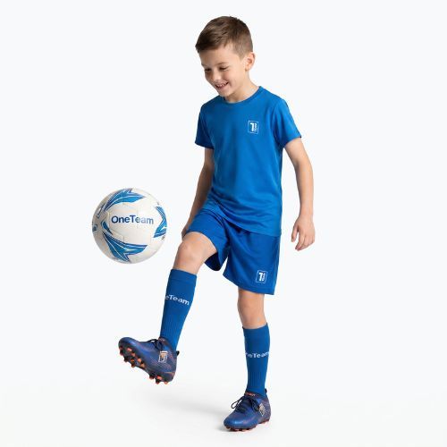 Completo da calcio per bambini OneTeam Precision Set maglia e pantaloncini blu