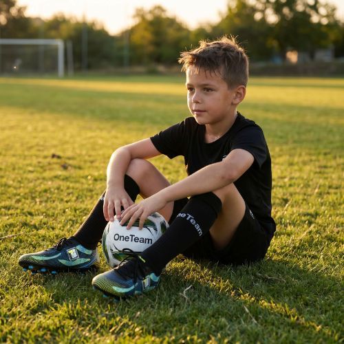 Completo da calcio per bambini OneTeam Precision Set maglia e pantaloncini nero