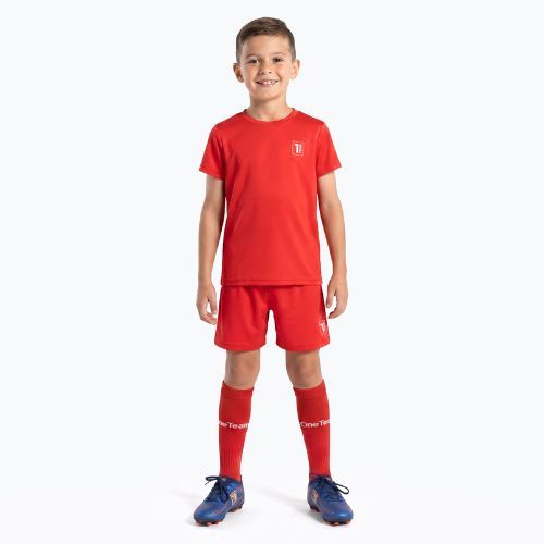 Completo da calcio per bambini OneTeam Precision Set maglia e pantaloncini rosso