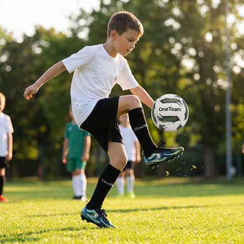 Completo da calcio per bambini OneTeam Precision Set maglia e pantaloncini bianco