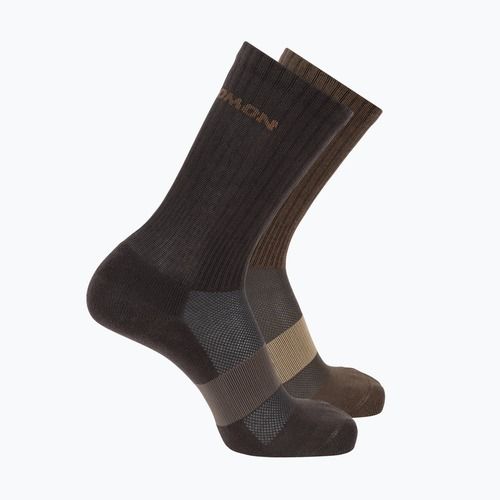Calzini Salomon Evasion Crew 2 pairs dark earth/walnut