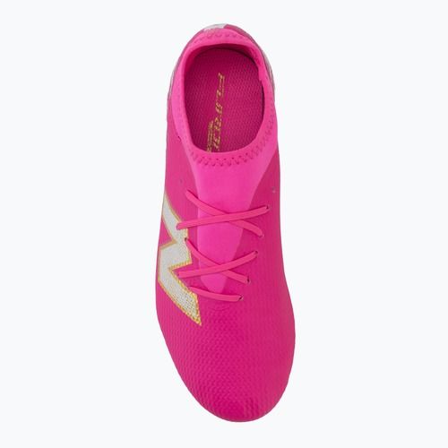 Scarpe da calcio per bambini New Balance Furon Team V8 FG pink heat/sea salt/gold metallic