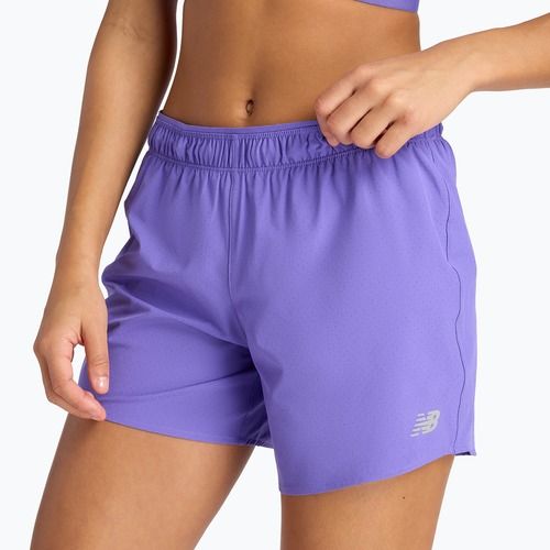 Pantaloncini da corsa da donna New Balance RC 5" electric purple