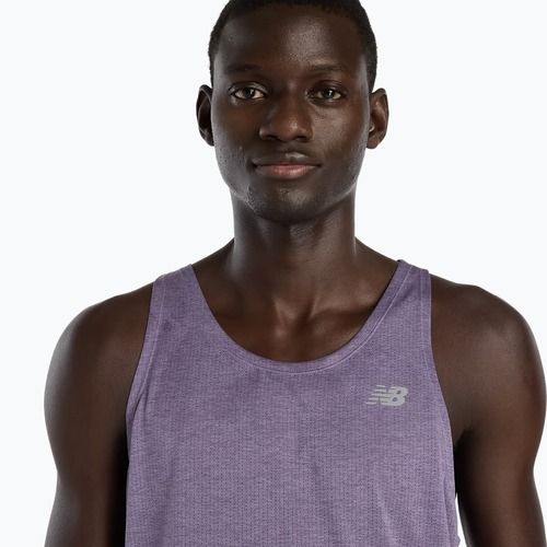Maglietta da uomo New Balance Singlet Athletics candied violet heather
