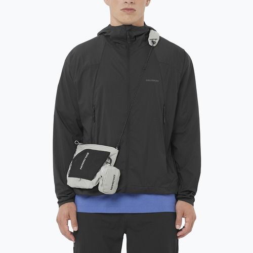 Giacca antivento da uomo Salomon Outwind Full Zip nero profondo