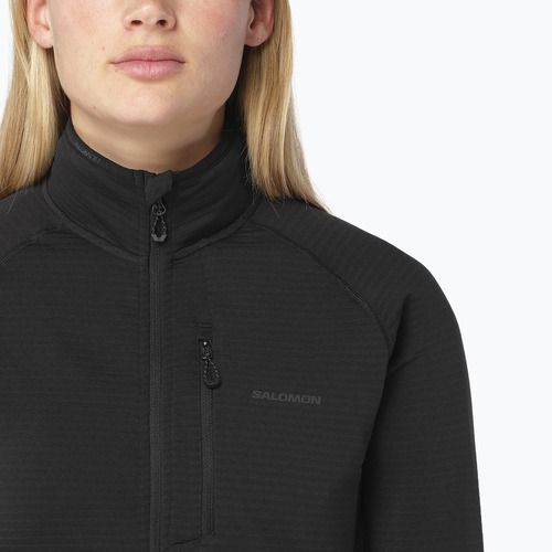 Felpa in pile da donna Salomon Lightwarm Full Zip deep black