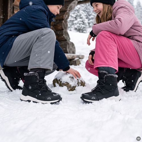 Stivali da neve per bambini KADVA Andy WP JR neri