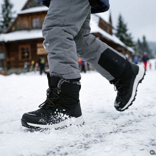 Stivali da neve per bambini KADVA Andy WP JR neri