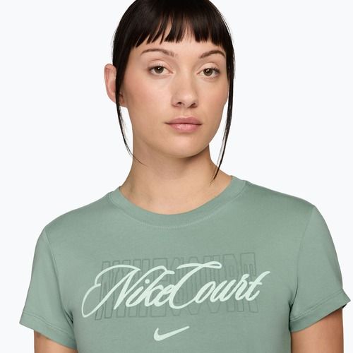 Maglietta da tennis da donna Nike Court Heritage steam/barely green
