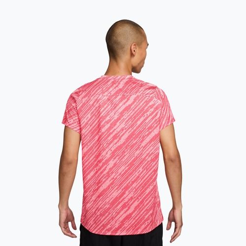 Maglietta da tennis da uomo Nike Court Dri-Fit Victory Print pink foam/black