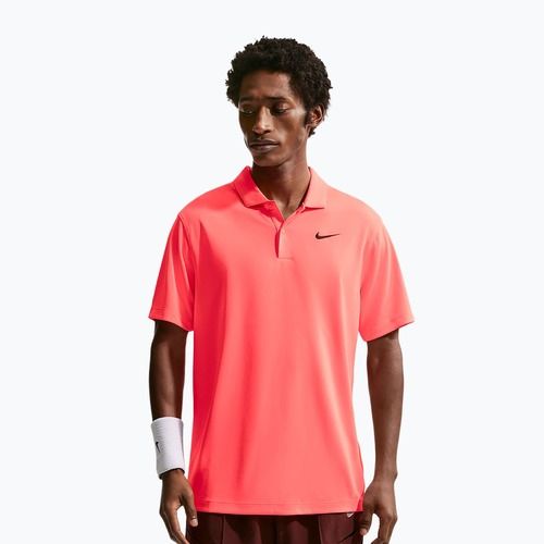Maglietta da tennis da uomo Nike Court Dri-Fit Polo Solid hot lava/black