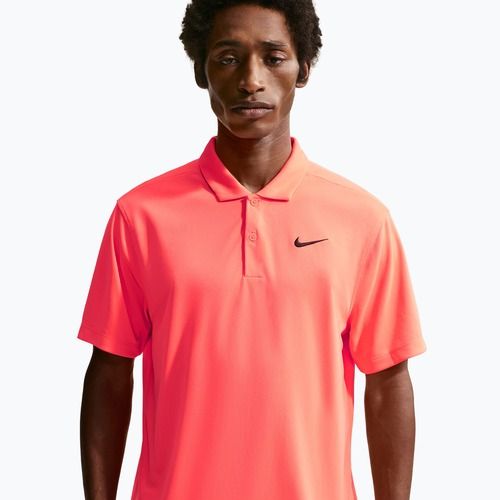 Maglietta da tennis da uomo Nike Court Dri-Fit Polo Solid hot lava/black