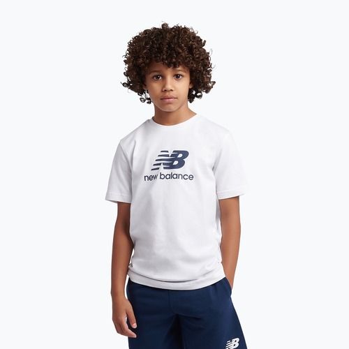 Set bambino New Balance Stacked Logo Tee & FT Short nb bright white