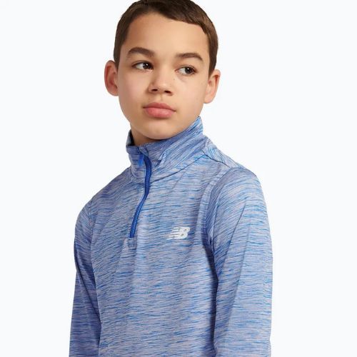 Felpa per bambini New Balance Athletics Quarter Zip Funnel blue gemstone
