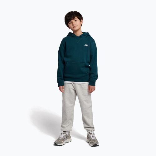 Felpa per bambini New Balance Brush Back Small Logo Hoodie medusa green