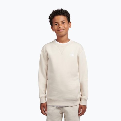 Felpa per bambini New Balance Brush Back Small Logo Crew timberwolf