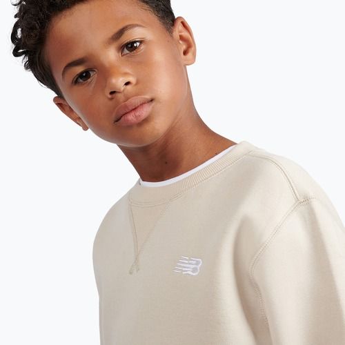 Felpa per bambini New Balance Brush Back Small Logo Crew timberwolf